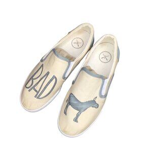Inkkas Bad Ass Donkey Beige Slip-On Shoes Mens Size 10 Womens 12
